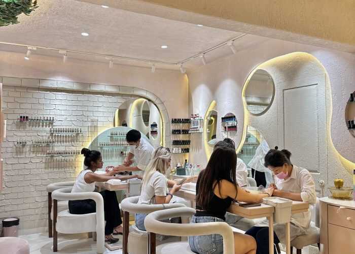 Bellissimo Nail Studio Interior - Clients Enjoying Nail Services in Khar and Bandra West